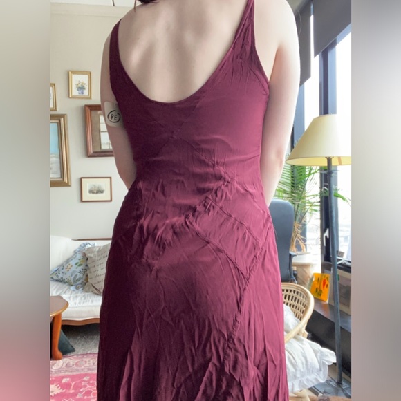 Let Me Be Anthropologie Maxi Maroon Dress Size S - Picture 2 of 4